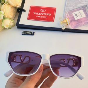 Valentino 22051 Squared Sunglasses Acetate Frame with Vlogo Crystals White