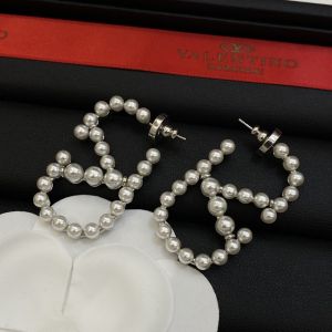 Valentino Medium VLogo Signature Earrings In Resin Beads with Metal Silver