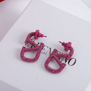 Valentino Mini VLogo Signature Earrings In Metal with Crystals Purple