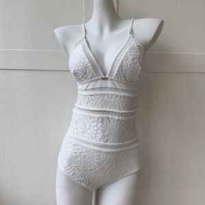 Valentino One Piece Swimsuit Women Lace White