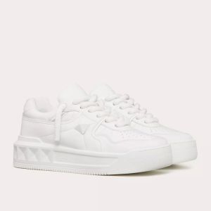Valentino One Stud XL Low-Top Sneakers Unisex Nappa Leather White