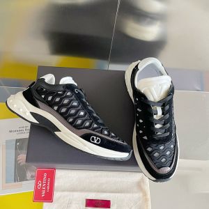 Valentino Garavani Ready Go Runner Sneakers with VLogo Unisex Fabric and Leather Black