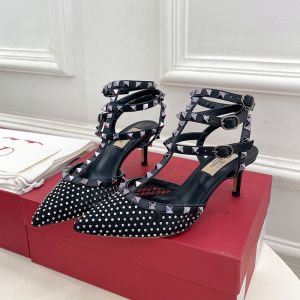 Valentino Rockstud Caged Pumps Women Mesh With Crystals And Straps Black