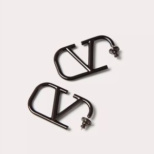 Valentino Small VLogo Signature Earrings In Metal Black