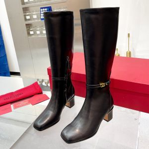 Valentino Tan-Go Boots 45MM Women Calfskin Black