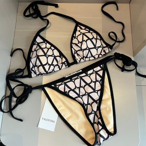 Valentino Triangular Bikini Women Toile Iconographe Lycra White