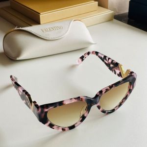 Valentino VA4063 Cat-Eye Sunglasses Acetate Frame with Vlogo Pink/Brown