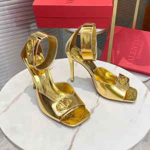 Valentino Vlogo Roman Buckle Sandals Women Calfskin Gold