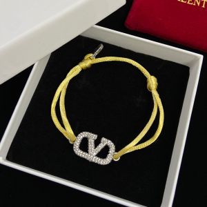 Valentino VLogo Signature Bracelet In Cotton And Swarovski Crystals Gold