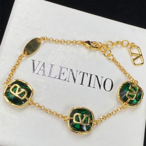 Valentino VLogo Signature Bracelets In Metal With Swarovski Crystals Gold/Green