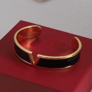 Valentino VLogo Signature Cuff Bracelet In Metal With Enamel Black/Gold