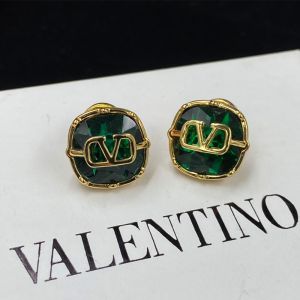 Valentino VLogo Signature Earrings In Metal With Swarovski Crystal Gold/Green