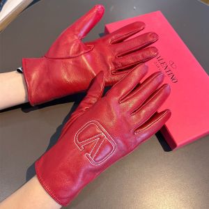 Valentino VLogo Embossed Gloves Women Sheepskin Red