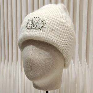 Valentino VLogo Signature Knit Hat In Cotton White