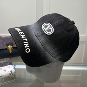 Valentino VLogo Signature Letter Baseball Cap In Cotton Black