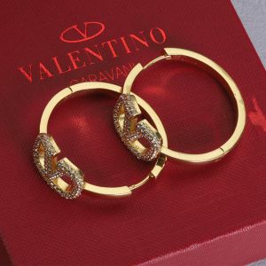 Valentino Vlogo Signature Pin Earrings In Metal With Crystals Gold