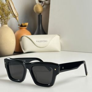Valentino VLS106A Squared Sunglasses Acetate Frame Black