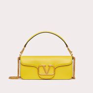 Valentino Garavani Loco Shoulder Bag In Calfskin Lemon