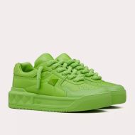 Valentino One Stud XL Low-Top Sneakers Unisex Nappa Leather Green