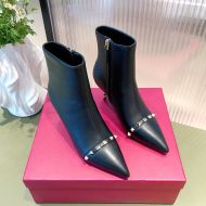 Valentino Garavani Roman Stud Leather Ankle Boots Women Black